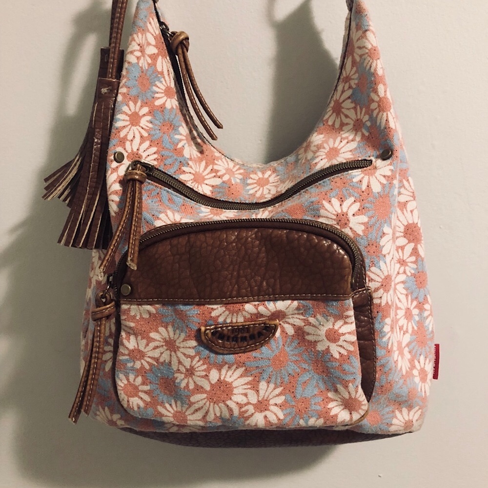 Union Bay canvas daisy print crossbody bag